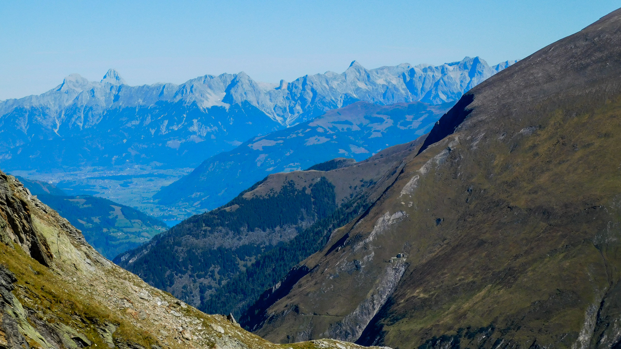 Pohľad z diaľky na Berchtesgadenské Alpy.